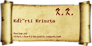 Kürti Kriszta névjegykártya